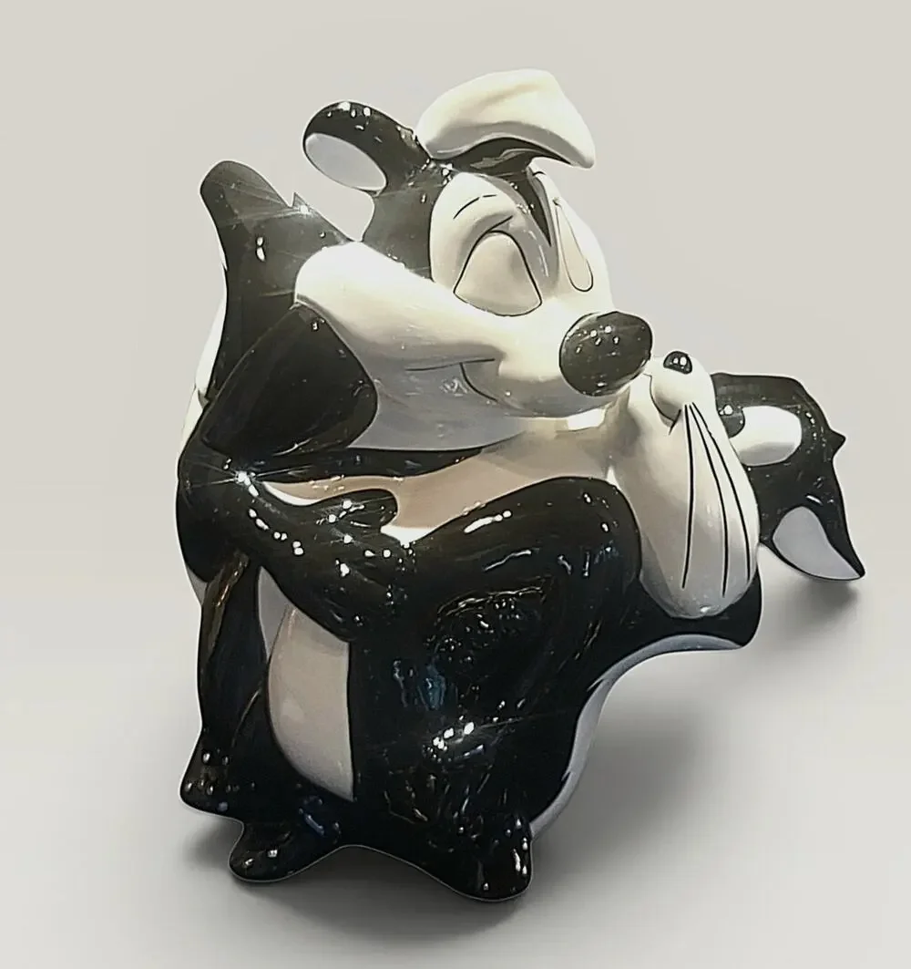 Vtg 1996 Pepe Le Pew & Penelope Kiss Cookie Jar Loony Toons Warner Brothers VGC